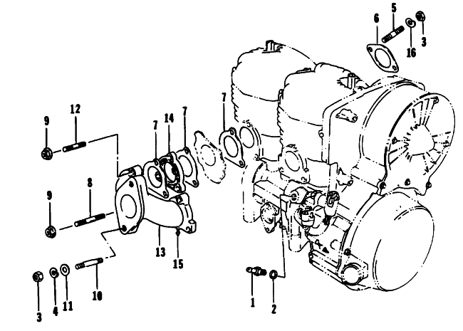 Parts Diagram for Arctic Cat 1993 JAG AFS LT 2 SPEED SNOWMOBILE INTAKE MANIFOLD