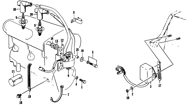 Parts Diagram for Arctic Cat 1993 PANTHER SNOWMOBILE ELECTRICAL