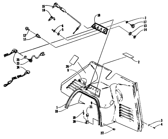 Parts Diagram for Arctic Cat 1993 JAG Z SNOWMOBILE CONSOLE AND SWITCH ASSEMBLIES