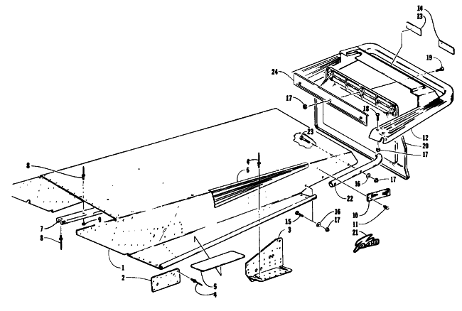 Parts Diagram for Arctic Cat 1993 JAG Z SNOWMOBILE TUNNEL AND REAR BUMPER