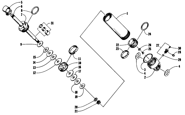 Parts Diagram for Arctic Cat 1993 EXT 580 Z SNOWMOBILE FRONT SUSPENSION SHOCK ABSORBER