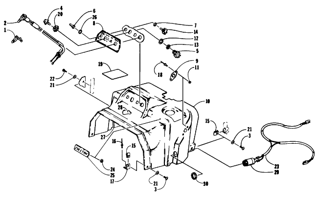 Parts Diagram for Arctic Cat 1993 CHEETAH SNOWMOBILE SWITCH AND CONSOLE ASSEMBLY