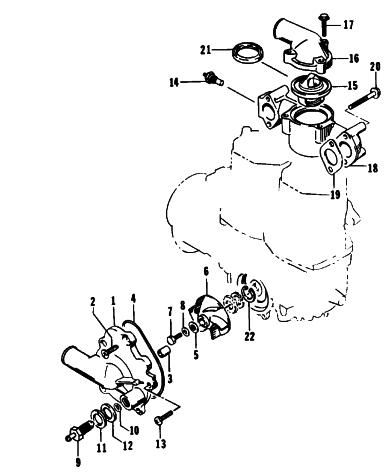 Parts Diagram for Arctic Cat 1993 CHEETAH SNOWMOBILE WATER PUMP/WATER MANIFOLD
