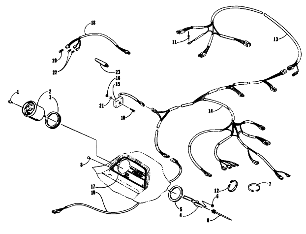 Parts Diagram for Arctic Cat 1993 JAG AFS LT 2 SPEED SNOWMOBILE INSTRUMENTS AND WIRING ASSEMBLIES