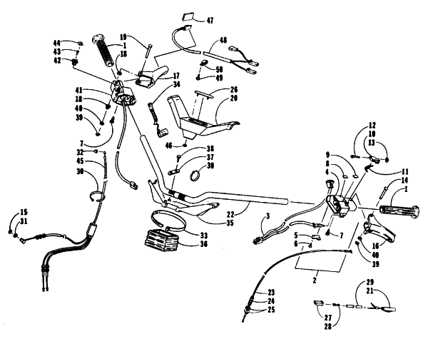 Parts Diagram for Arctic Cat 1993 JAG AFS LT 1 SPEED SNOWMOBILE HANDLEBAR ASSEMBLY