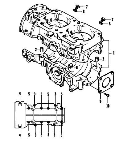 Parts Diagram for Arctic Cat 1993 EXT EFI MOUNTAIN CAT SNOWMOBILE CRANKCASE