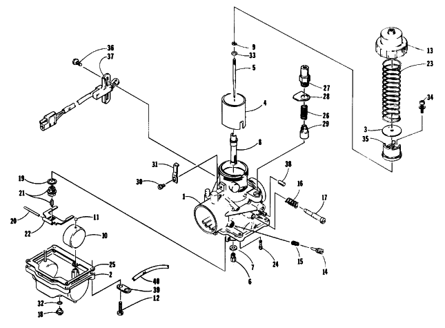 Parts Diagram for Arctic Cat 1993 PANTERA SNOWMOBILE REVERSE SHIFT LEVER ASSEMBLY