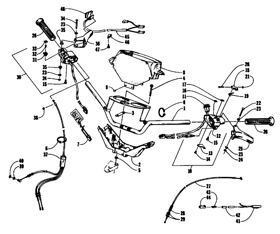 Parts Diagram for Arctic Cat 1993 PANTERA SNOWMOBILE HANDLEBAR AND CONTROLS