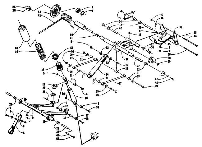 Parts Diagram for Arctic Cat 1994 WILDCAT EFI MOUNTAIN CAT SNOWMOBILE REAR SUSPENSION ARM ASSEMBLIES