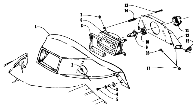Parts Diagram for Arctic Cat 1993 PANTERA SNOWMOBILE HEADLIGHT AND POD ASSEMBLIES