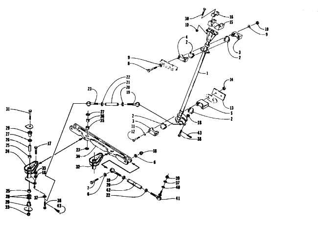 Parts Diagram for Arctic Cat 1993 THUNDERCAT SNOWMOBILE TIE ROD/STEERING POST ASSEMBLY