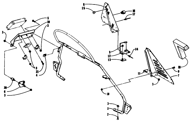Parts Diagram for Arctic Cat 1993 WILDCAT EFI SNOWMOBILE STEERING SUPPORT ASSEMBLY