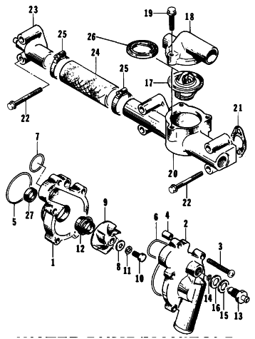 Parts Diagram for Arctic Cat 1993 THUNDERCAT SNOWMOBILE WATER PUMP/MANIFOLD