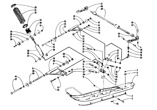 Parts Diagram for Arctic Cat 1993 580 ZR SNOWMOBILE SKI AND FRONT SUSPENSION