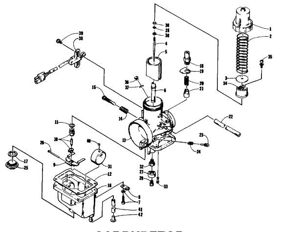 Parts Diagram for Arctic Cat 1994 THUNDERCAT MOUNTAIN CAT W SNOWMOBILE CARBURETOR