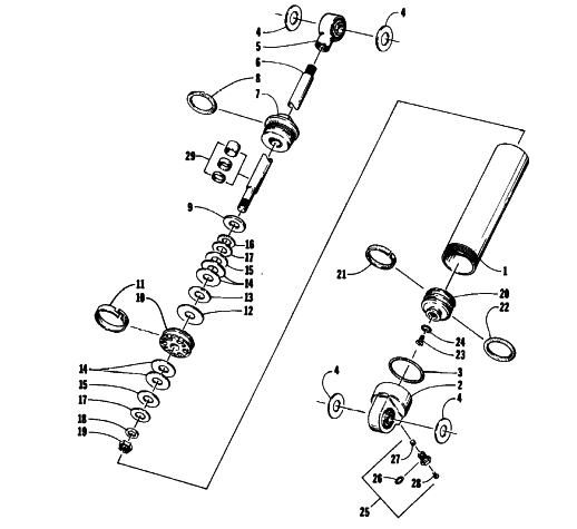 Parts Diagram for Arctic Cat 1993 440 ZR SNOWMOBILE REAR SUSPENSION REAR ARM SHOCK ABSORBER