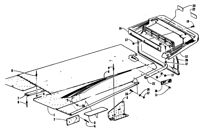 Parts Diagram for Arctic Cat 1994 JAG DELUXE SNOWMOBILE TUNNEL AND REAR BUMPER