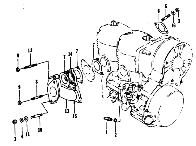 Parts Diagram for Arctic Cat 1994 JAG SNOWMOBILE INTAKE MANIFOLD