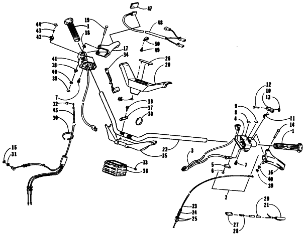 Parts Diagram for Arctic Cat 1994 JAG Z SNOWMOBILE HANDLEBAR ASSEMBLY