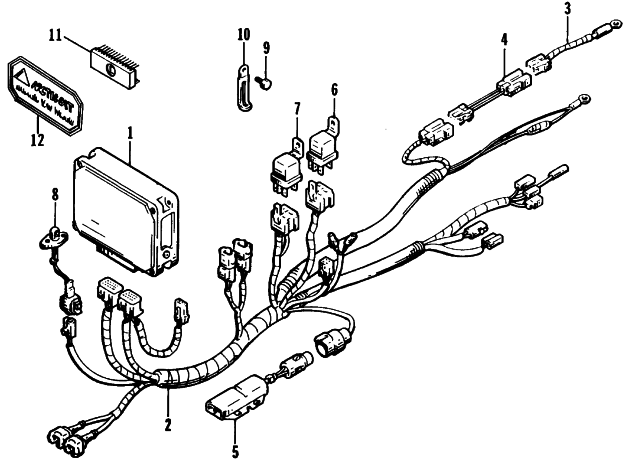 Parts Diagram for Arctic Cat 1994 PANTERA SNOWMOBILE ECU AND ECU HARNESS ASSEMBLIES