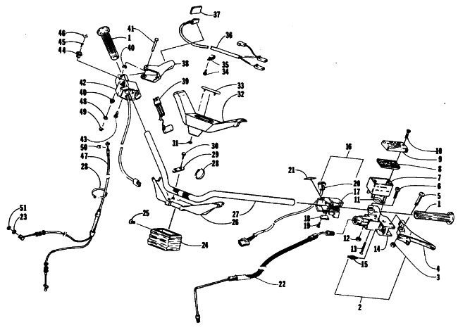Parts Diagram for Arctic Cat 1994 WILDCAT EFI MOUNTAIN CAT SNOWMOBILE HANDLEBAR ASSEMBLY