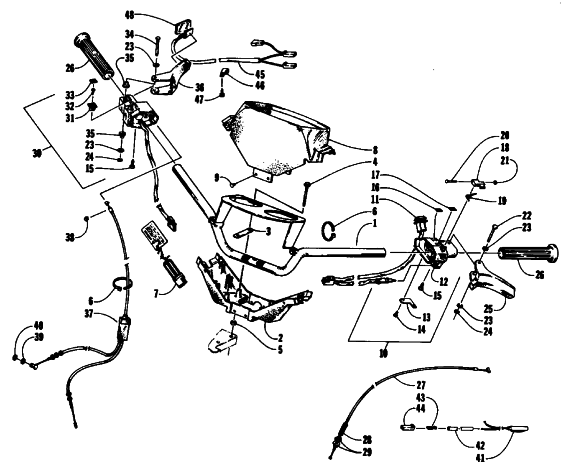 Parts Diagram for Arctic Cat 1994 PROWLER SNOWMOBILE HANDLEBAR AND CONTROLS