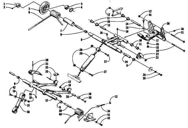Parts Diagram for Arctic Cat 1994 PUMA SNOWMOBILE REAR SUSPENSION ARM ASSEMBLIES