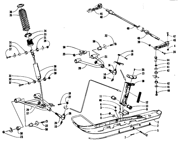Parts Diagram for Arctic Cat 1994 COUGAR SNOWMOBILE SKI AND FRONT SUSPENSION