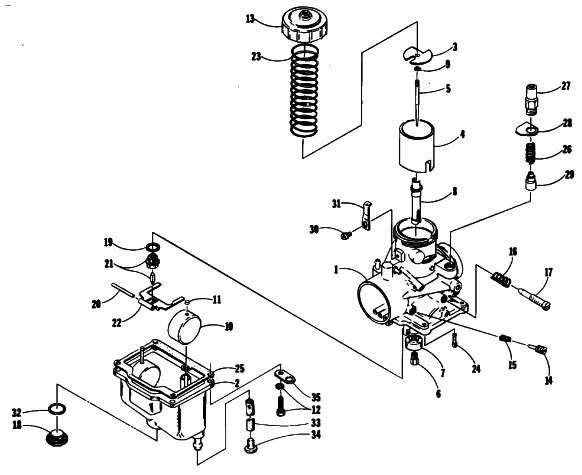 Parts Diagram for Arctic Cat 1994 CHEETAH 340 SNOWMOBILE CARBURETOR