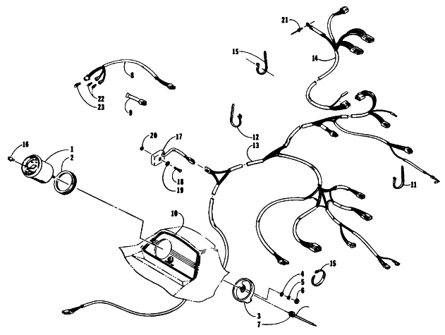 Parts Diagram for Arctic Cat 1994 CHEETAH 440 2-SPEED SNOWMOBILE INSTRUMENTS AND WIRING ASSEMBLIES