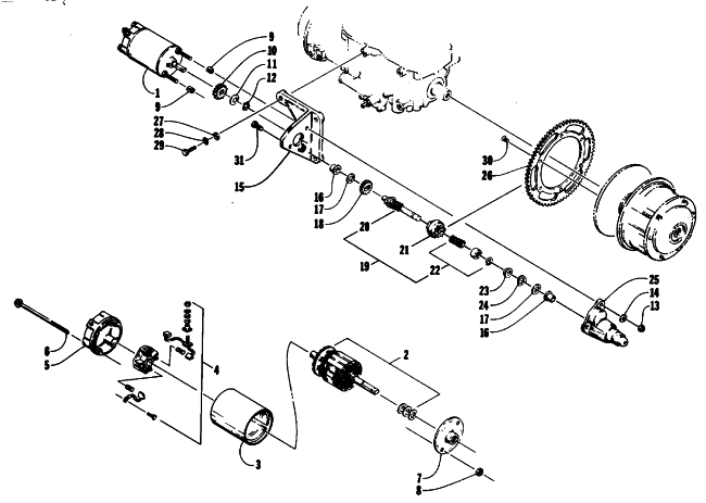 Parts Diagram for Arctic Cat 1994 CHEETAH 550 SNOWMOBILE ELECTRIC START ASSEMBLY