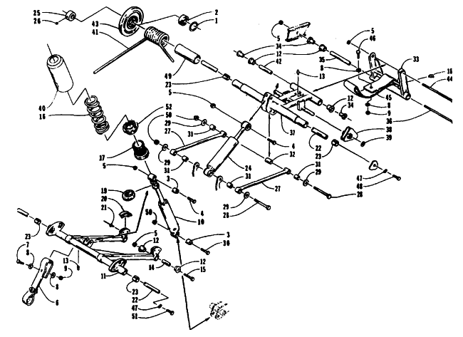 Parts Diagram for Arctic Cat 1994 THUNDERCAT MOUNTAIN CAT W SNOWMOBILE REAR SUSPENSION ARM ASSEMBLIES