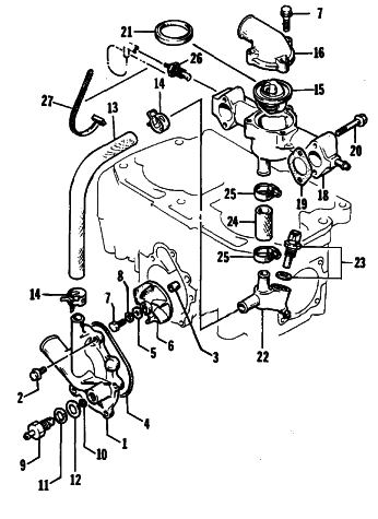 Parts Diagram for Arctic Cat 1994 WILDCAT EFI MOUNTAIN CAT SNOWMOBILE WATER PUMP/WATER MANIFOLD