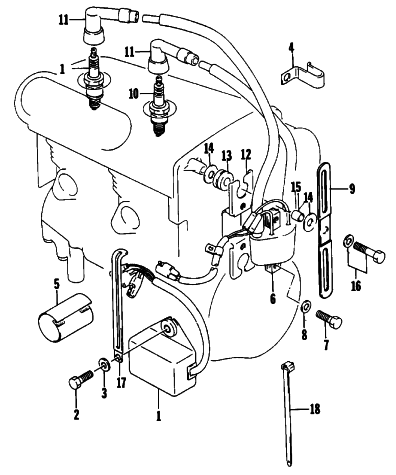 Parts Diagram for Arctic Cat 1994 CHEETAH 440 2-SPEED SNOWMOBILE ELECTRICAL