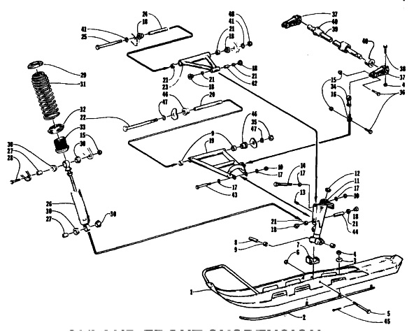 Parts Diagram for Arctic Cat 1994 ZR 580 SNOWMOBILE SKI AND FRONT SUSPENSION