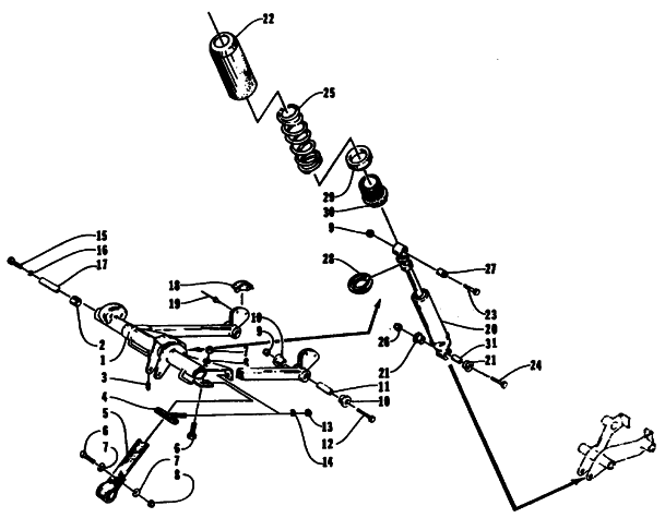 Parts Diagram for Arctic Cat 1994 ZR 700 SNOWMOBILE REAR SUSPENSION FRONT ARM ASSEMBLIES