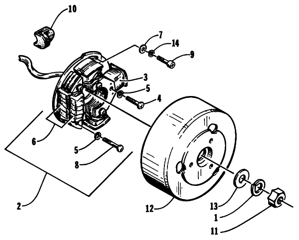 Parts Diagram for Arctic Cat 1994 PUMA DELUXE SNOWMOBILE MAGNETO