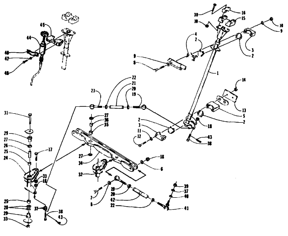 Parts Diagram for Arctic Cat 1994 ZR 440 SNOWMOBILE TIE ROD/STEERING POST ASSEMBLY