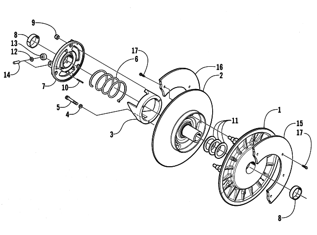 Parts Diagram for Arctic Cat 1999 ZR 440 SNO-PRO SNOWMOBILE DRIVEN CLUTCH