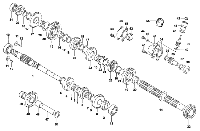 Parts Diagram for Arctic Cat 1998 300 4X4 ATV TRANSMISSION ASSEMBLY