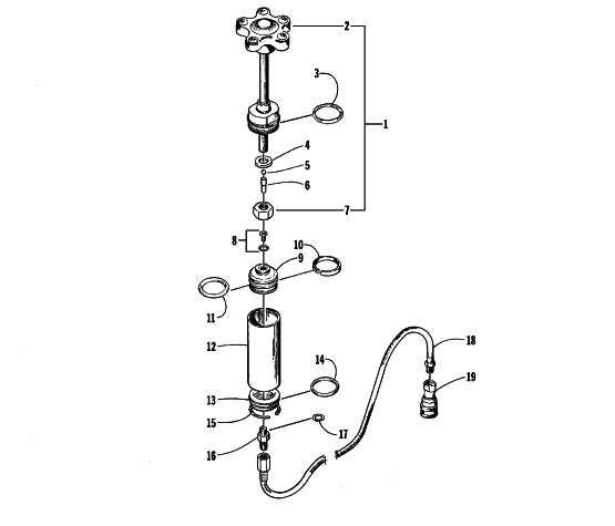 Parts Diagram for Arctic Cat 1999 ZR 440 SNO-PRO SNOWMOBILE REMOTE SHOCK LIMITER ASSEMBLY