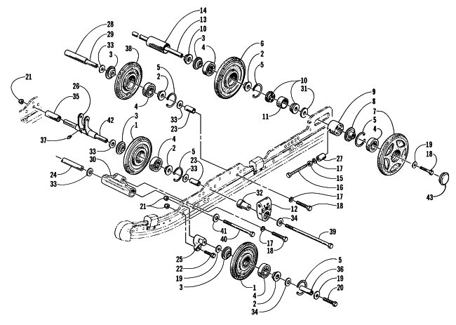 Parts Diagram for Arctic Cat 2000 POWDER SPECIAL 2K SNOWMOBILE IDLER WHEEL ASSEMBLY