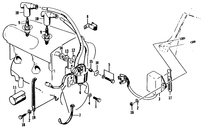 Parts Diagram for Arctic Cat 1995 BEARCAT 340 SNOWMOBILE ELECTRICAL