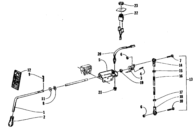 Parts Diagram for Arctic Cat 1995 BEARCAT 340 SNOWMOBILE REVERSE SHIFT LEVER ASSEMBLY