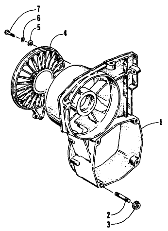 Parts Diagram for Arctic Cat 1995 BEARCAT 440 SNOWMOBILE FAN HOUSING