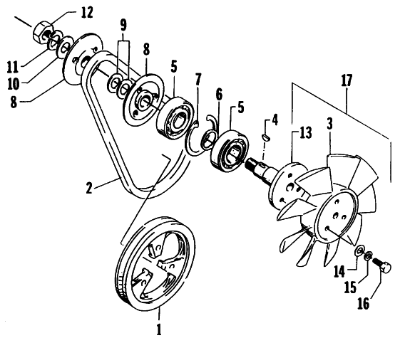 Parts Diagram for Arctic Cat 1995 Z 440 SNOWMOBILE COOLING FAN