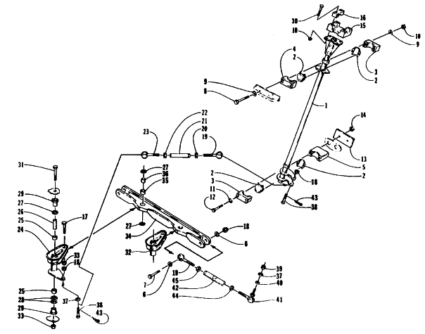 Parts Diagram for Arctic Cat 1995 COUGAR MOUNTAIN CAT SNOWMOBILE TIE ROD/STEERING POST ASSEMBLY