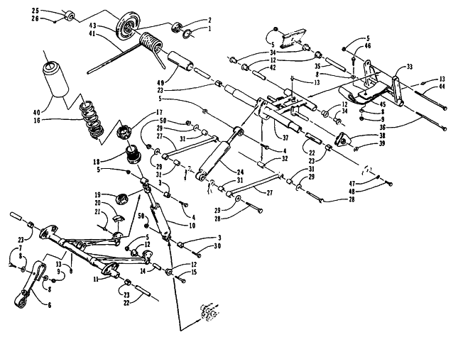 Parts Diagram for Arctic Cat 1995 EXT EFI SNOWMOBILE REAR SUSPENSION ARM ASSEMBLIES