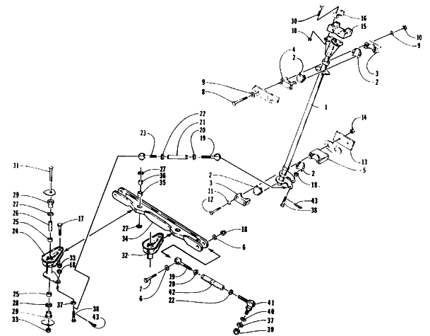 Parts Diagram for Arctic Cat 1995 EXT EFI MOUNTAIN CAT SNOWMOBILE TIE ROD/STEERING POST ASSEMBLY