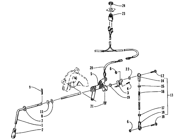Parts Diagram for Arctic Cat 1995 EXT EFI MOUNTAIN CAT DEEP LUG SNOWMOBILE REVERSE SHIFT LEVER ASSEMBLY